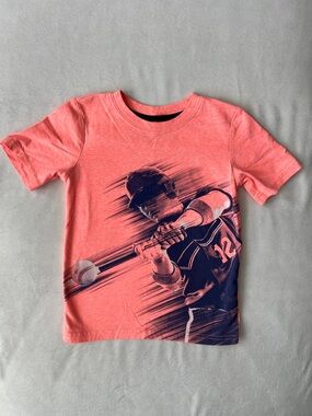 Carter's Coral Short-Sleeve Baseball Graphic Tee